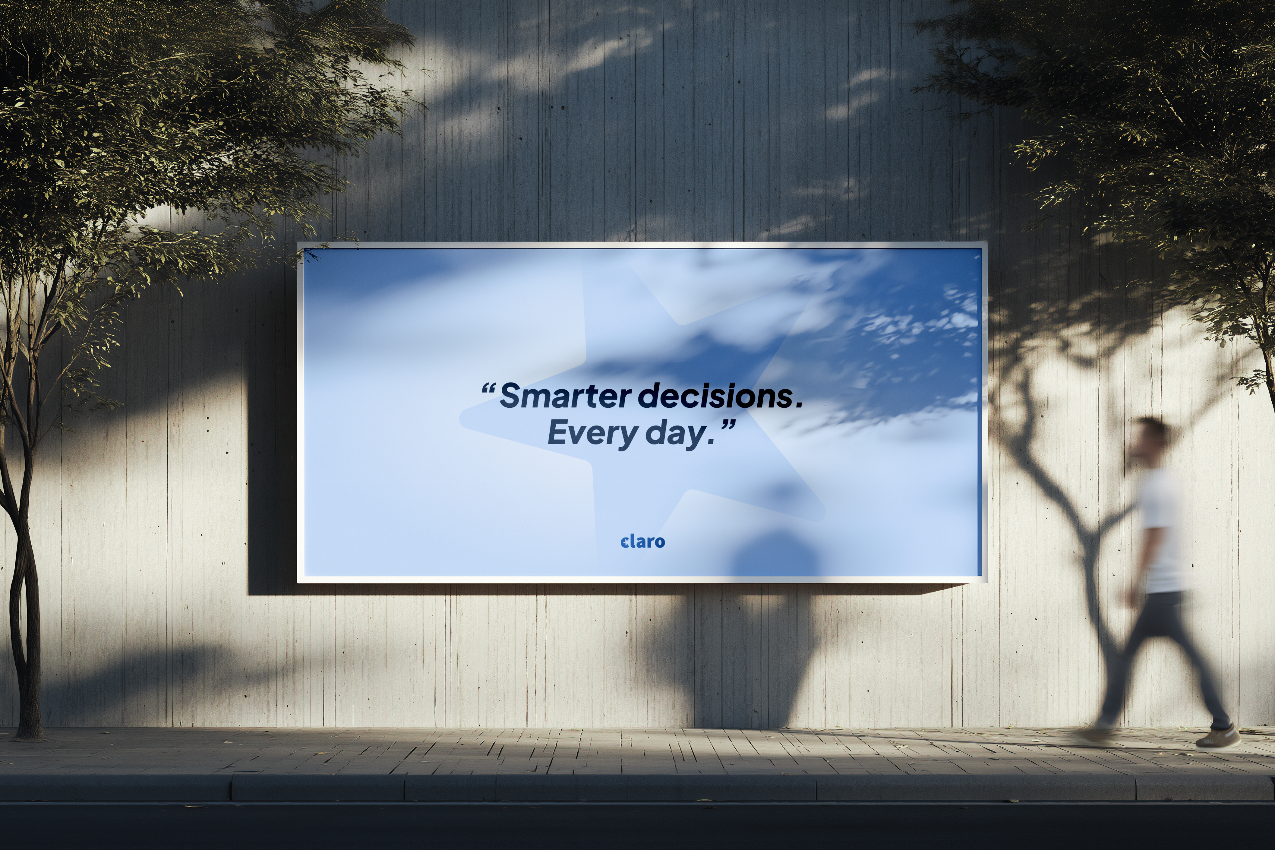 Ukázka vizuální identity – design venkovního billboardu pro Claro